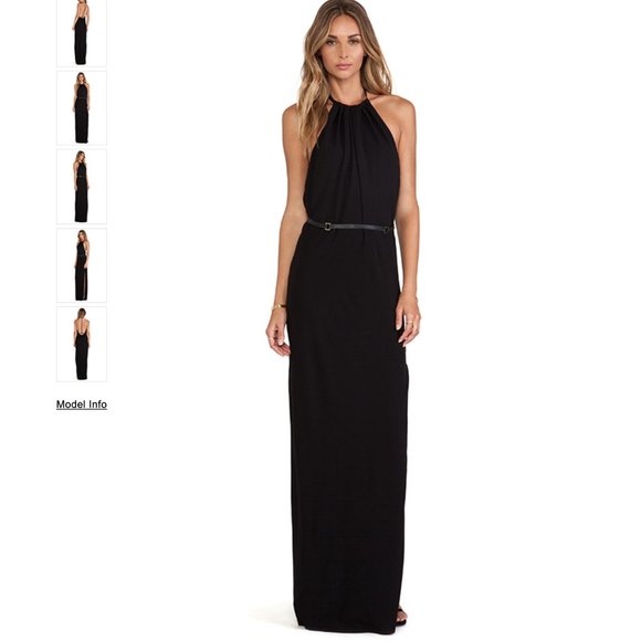 halston black gown